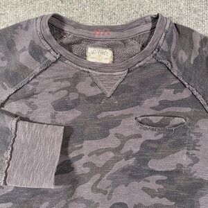 40Weft Camo Crew Neck Long Sleeve Pullover Sweatshirt Mens Small Designer
